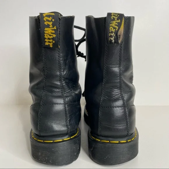 Dr Martens 10966 Steel Toe Cap Combat Boots Black Leather 10 Eye Lace Up Punk 11 - Picture 10 of 16